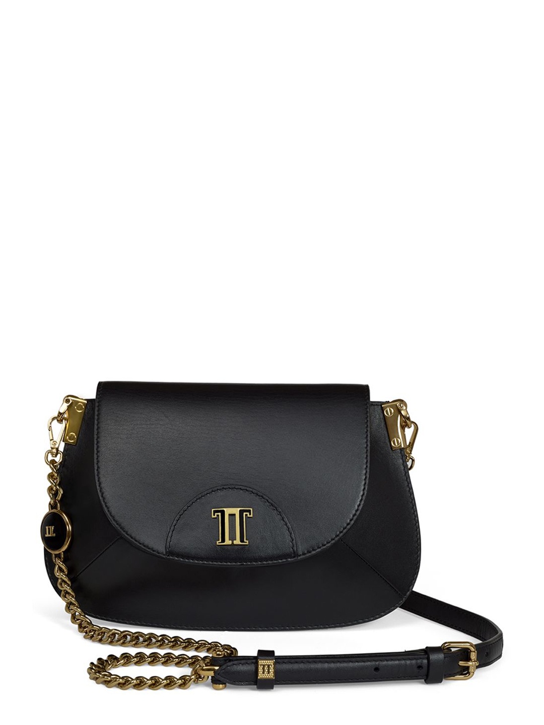 

Tarun Tahiliani Leather Half Moon Sling Bag, Black