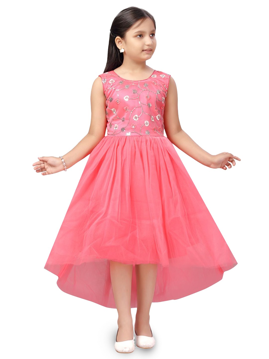 

Sangria Girls Fit & Flared Dress, Pink