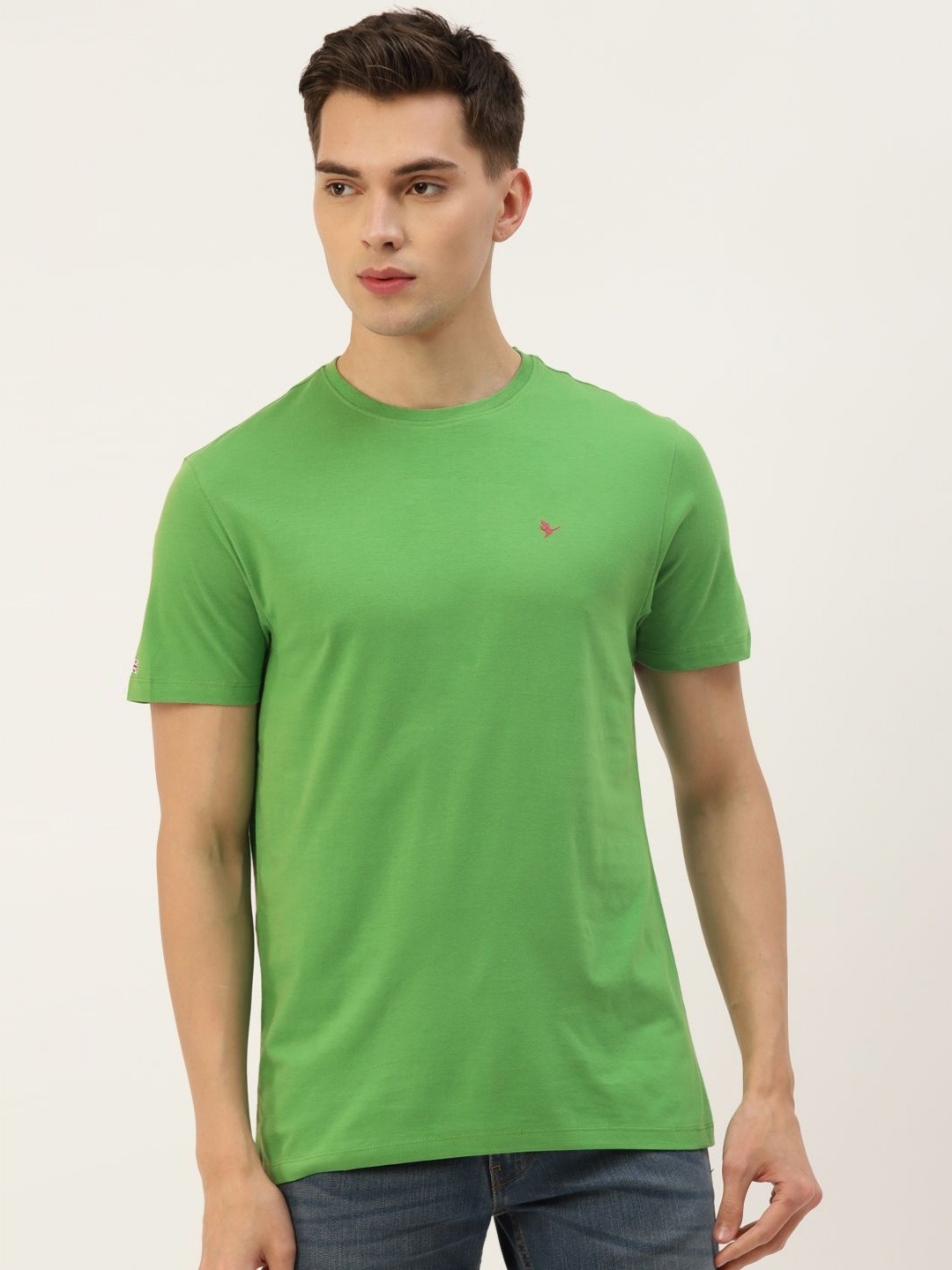 

AMSWAN Men Applique T-shirt, Green