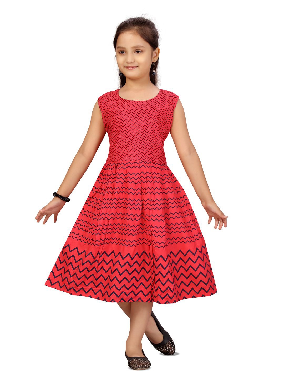 

BAESD Girls Printed Fit & Flare Mini Dress, Red