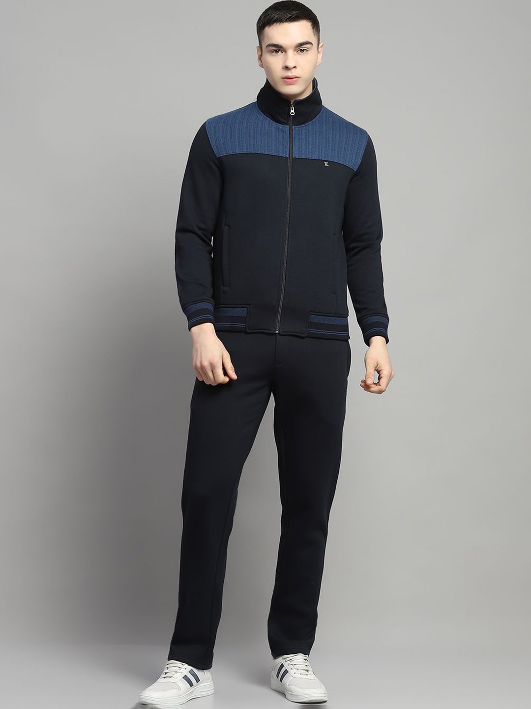 

Monte Carlo Women Colourblocked Mid-Rise Tracksuits, Navy blue