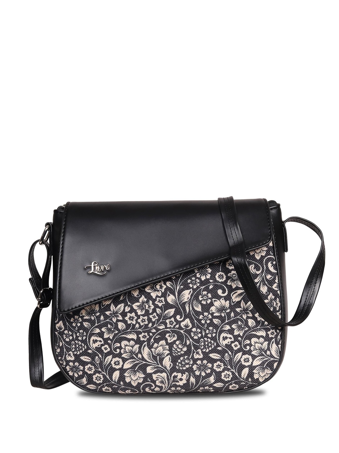 

LIVRO Floral Structured Sling Bag, Black