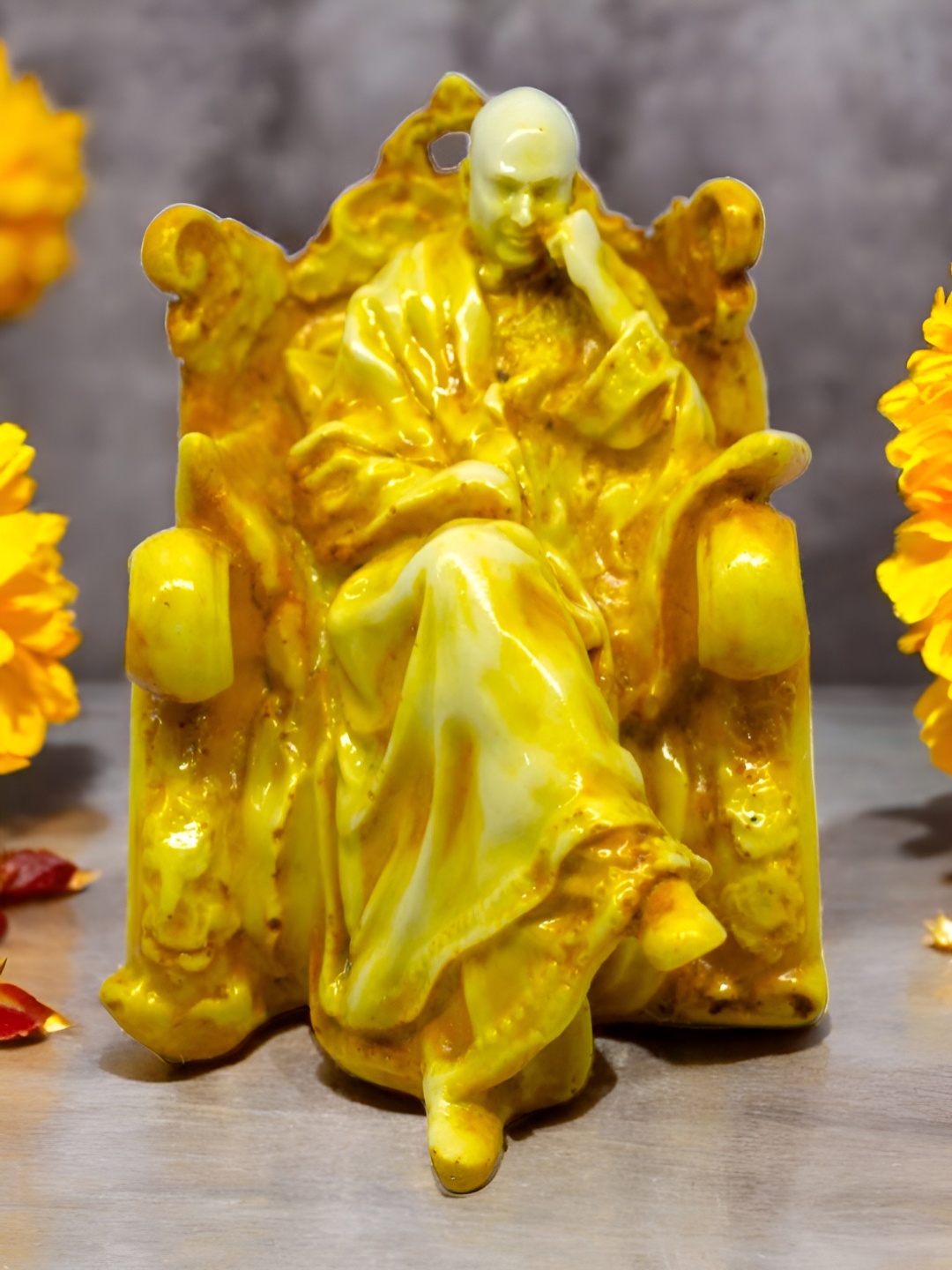 

VIVARS CRAFT Gold-Toned Marble Religious Figurine Showpiece