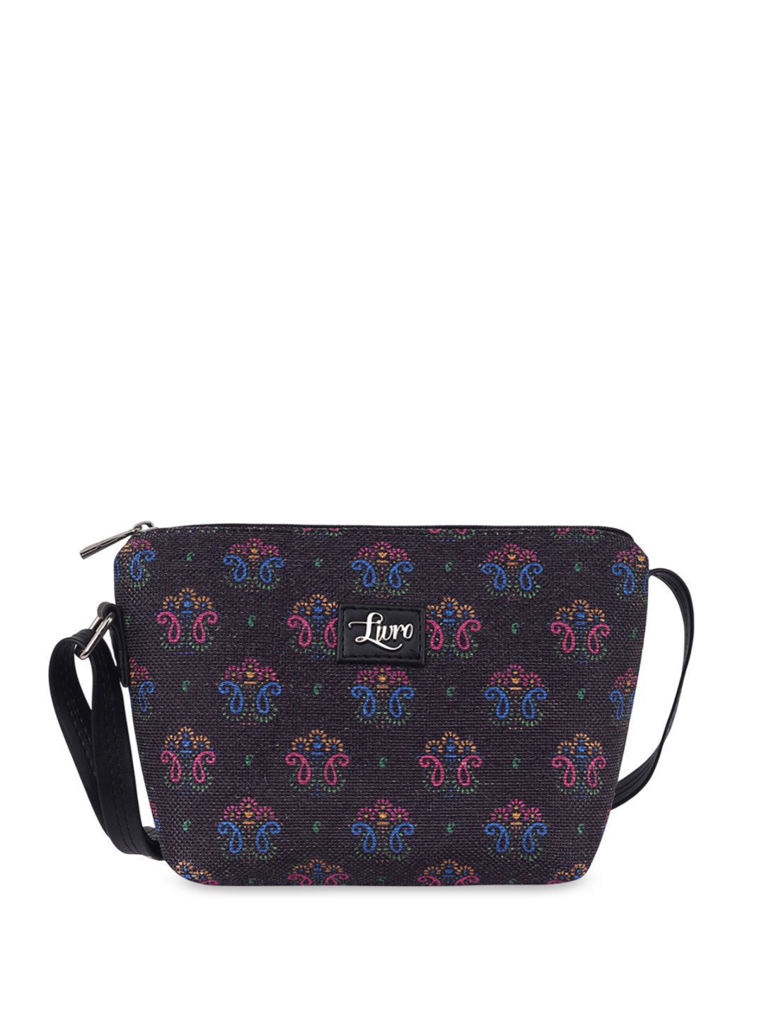 

LIVRO Floral Structured Sling Bag, Black