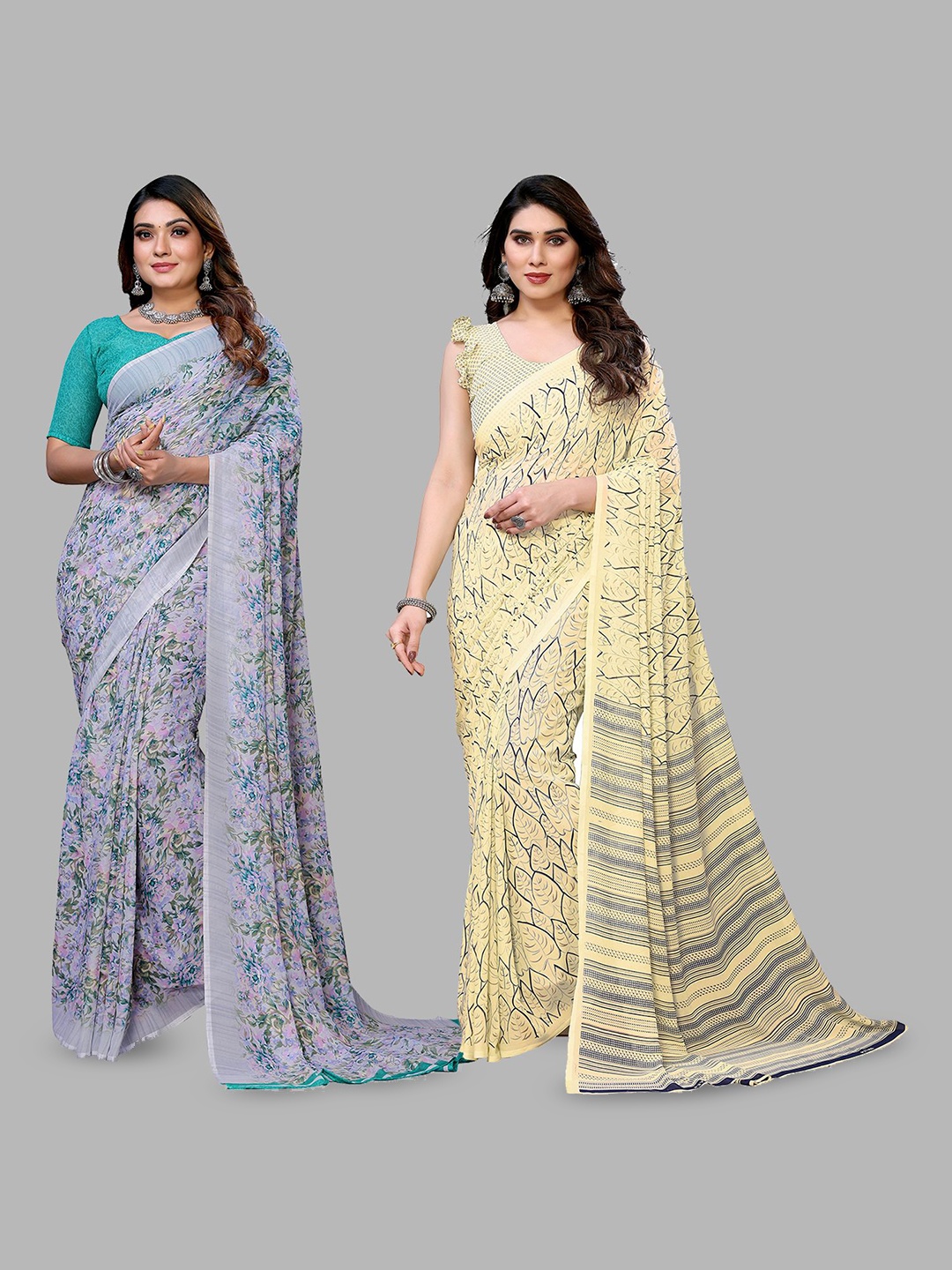 

Moda Rapido Floral Poly Georgette Saree, Yellow