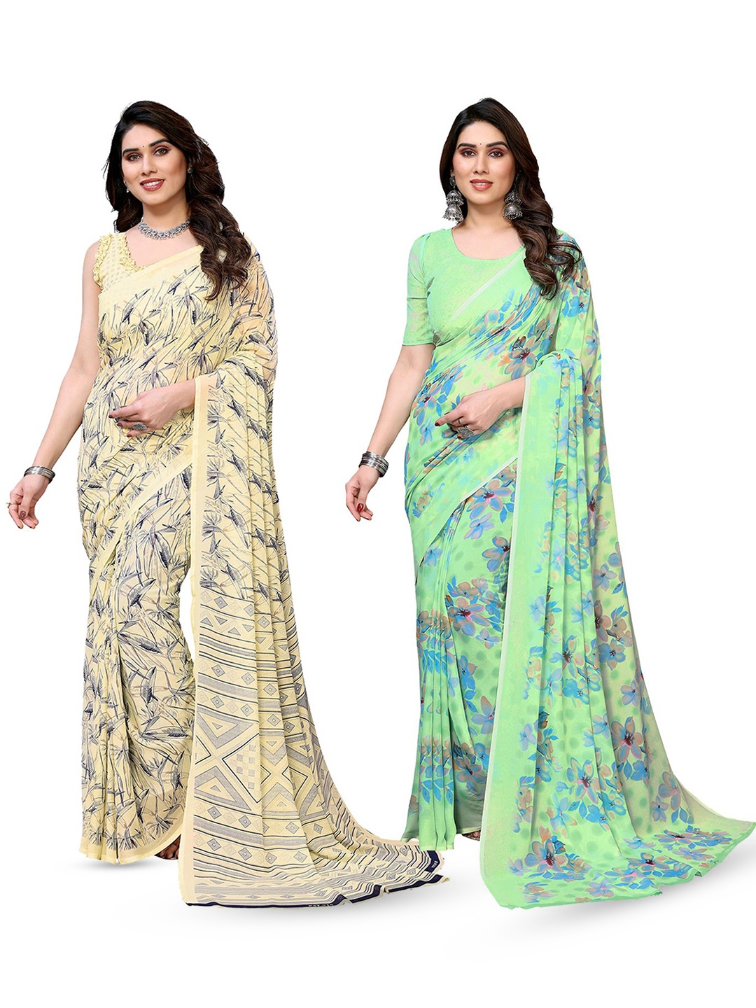 

Moda Rapido Floral Poly Georgette Saree, Yellow