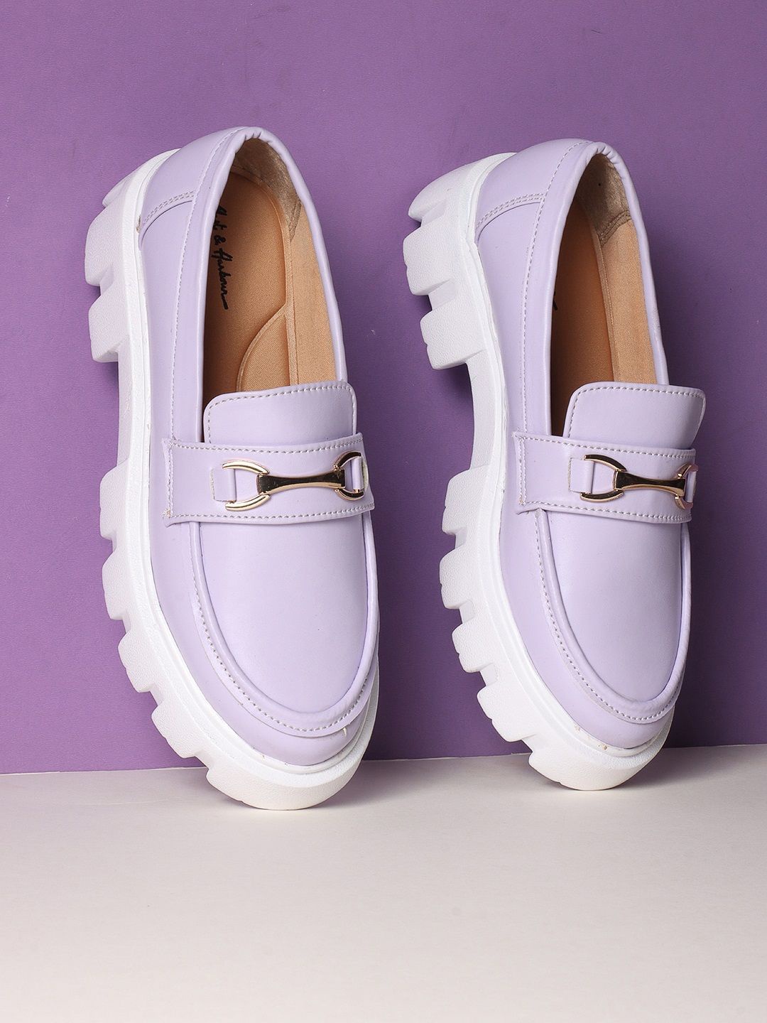 

Mast & Harbour Women Patent Leather Loafers, Purple