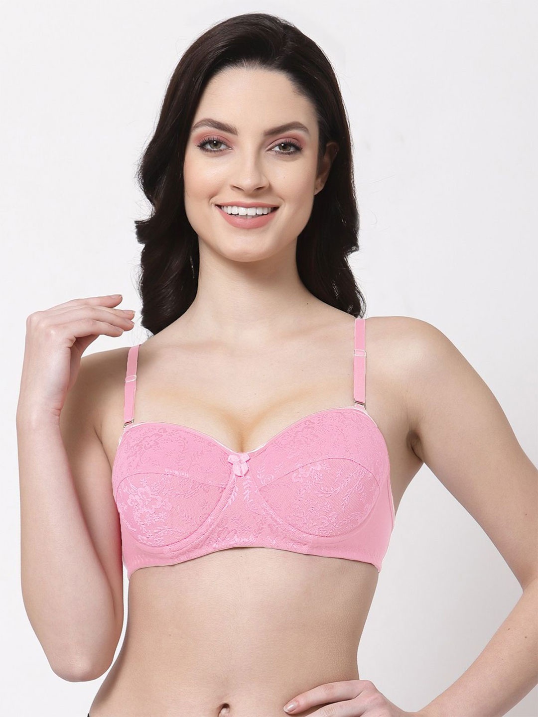 

SHYAM SONS FLAIR Bralette Bra Full Coverage Lightly Padded, Pink