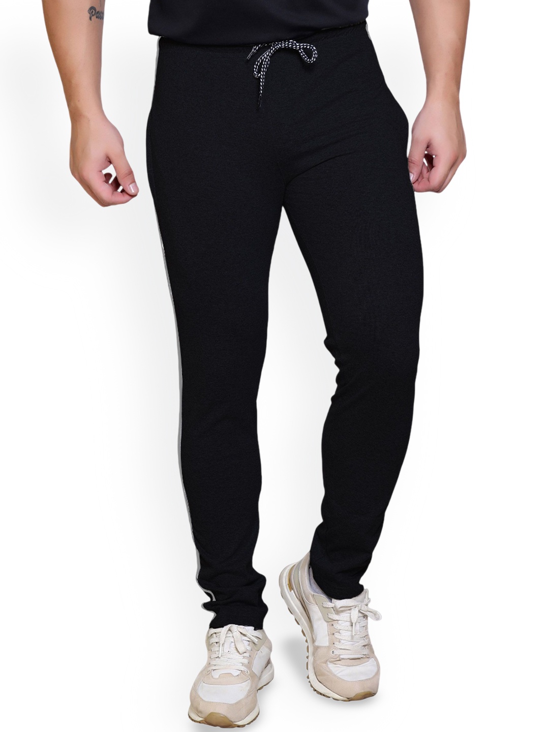 

STARFOX Men Striped Slim Fit Joggers, Black