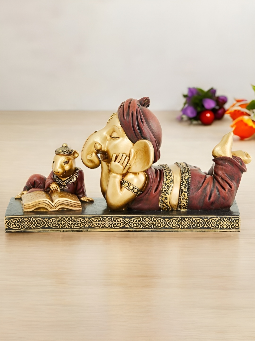 

VIVARS CRAFT Gold-Toned And Brown Religious Figurine Showpiece