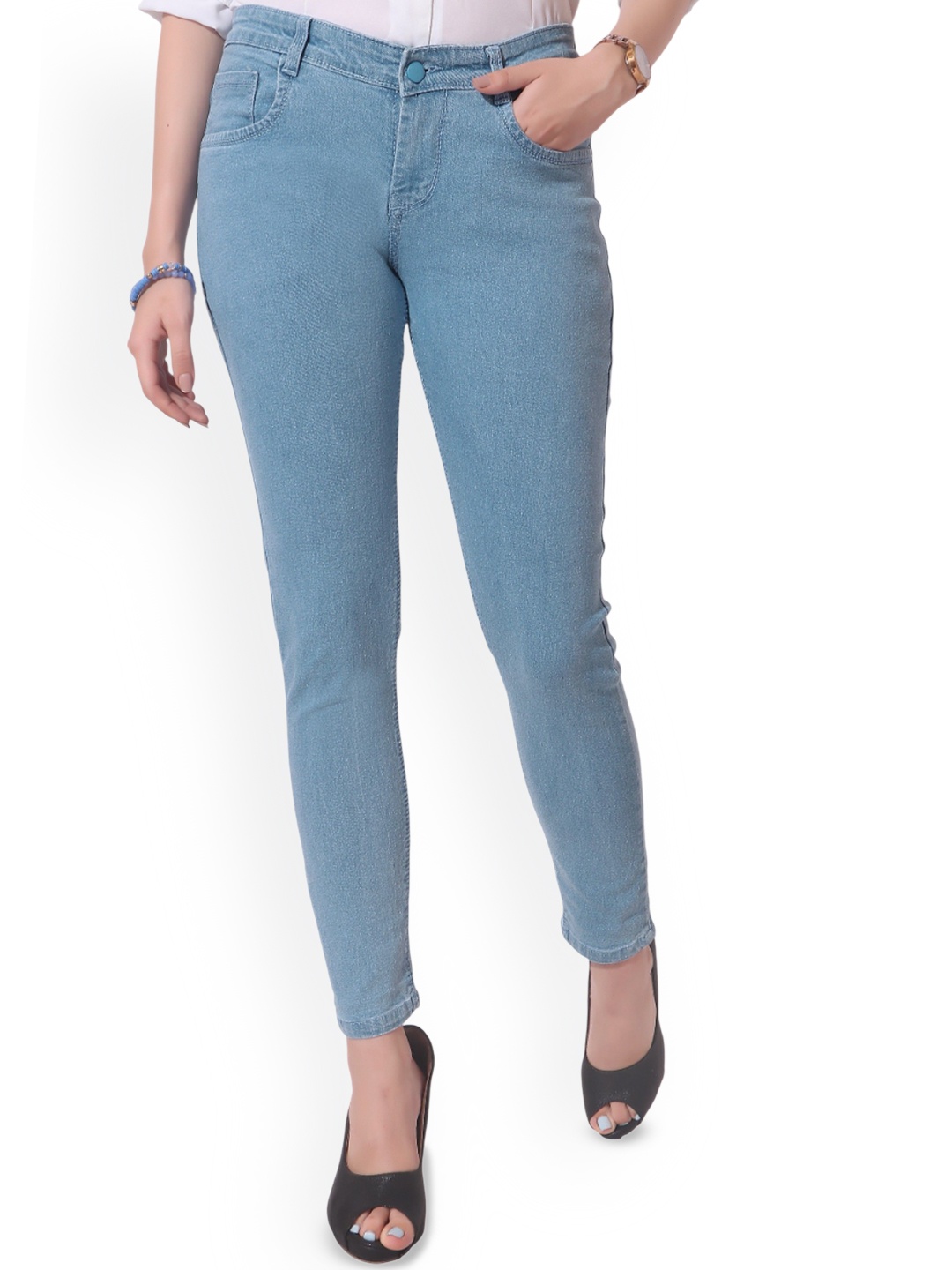 

CEFALU Women Comfort Slim Fit Stretchable Jeans, Blue