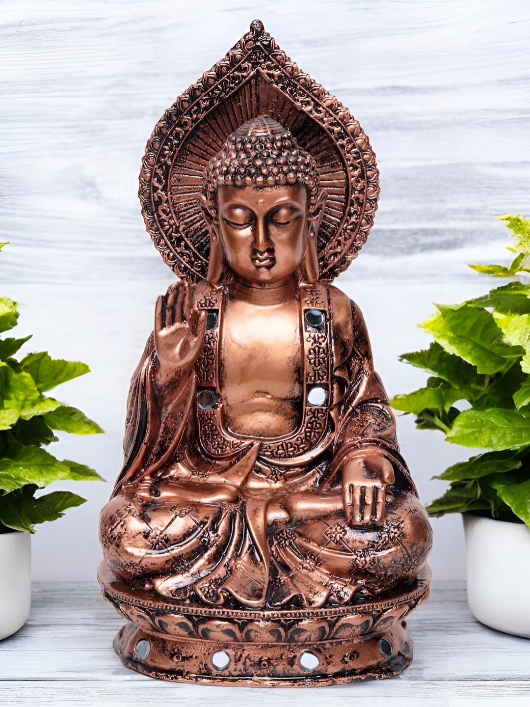 

VIVARS CRAFT Copper Buddha Figurine Showpiece