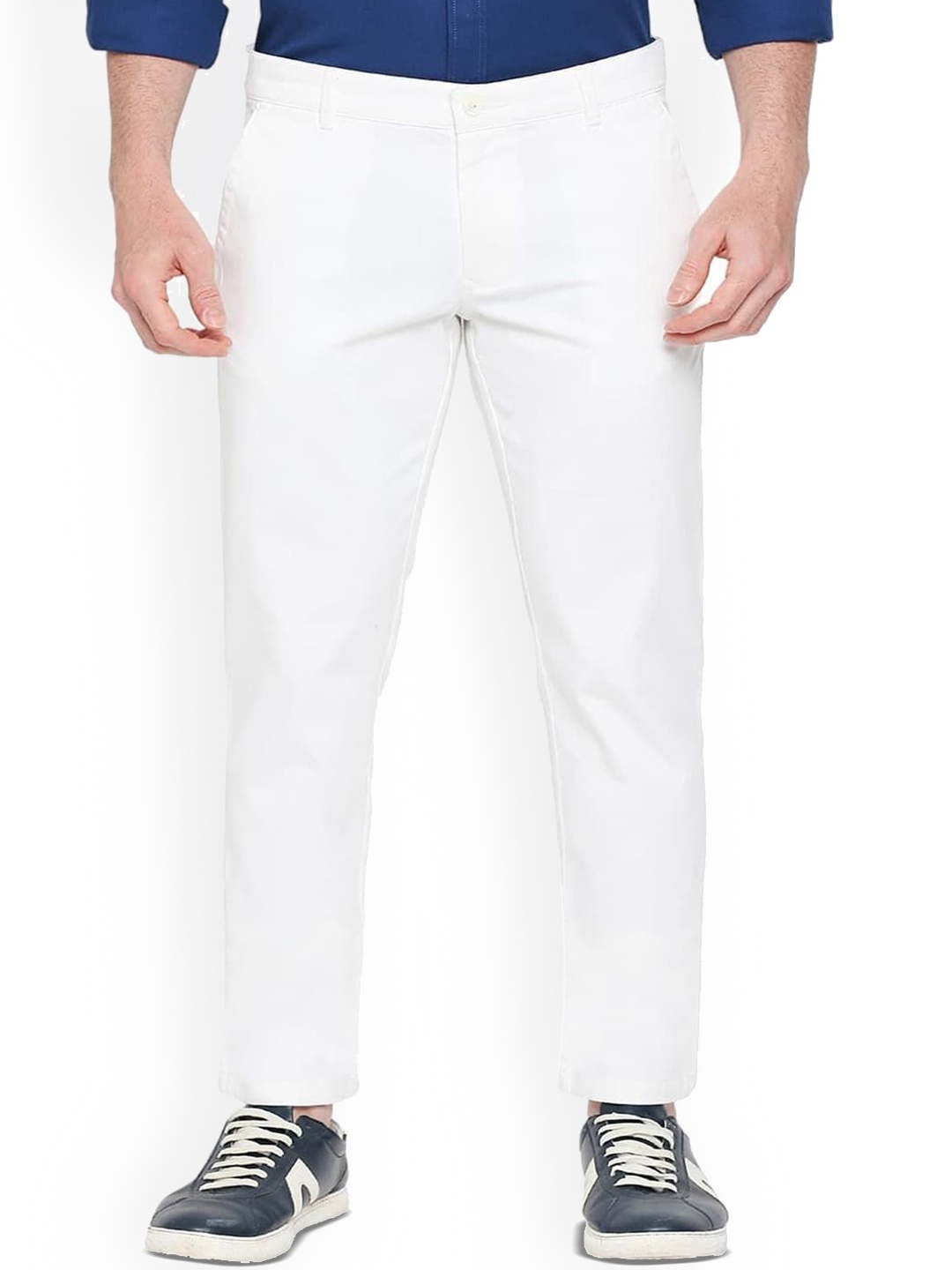 

Basics Men Skinny Fit Trousers, White