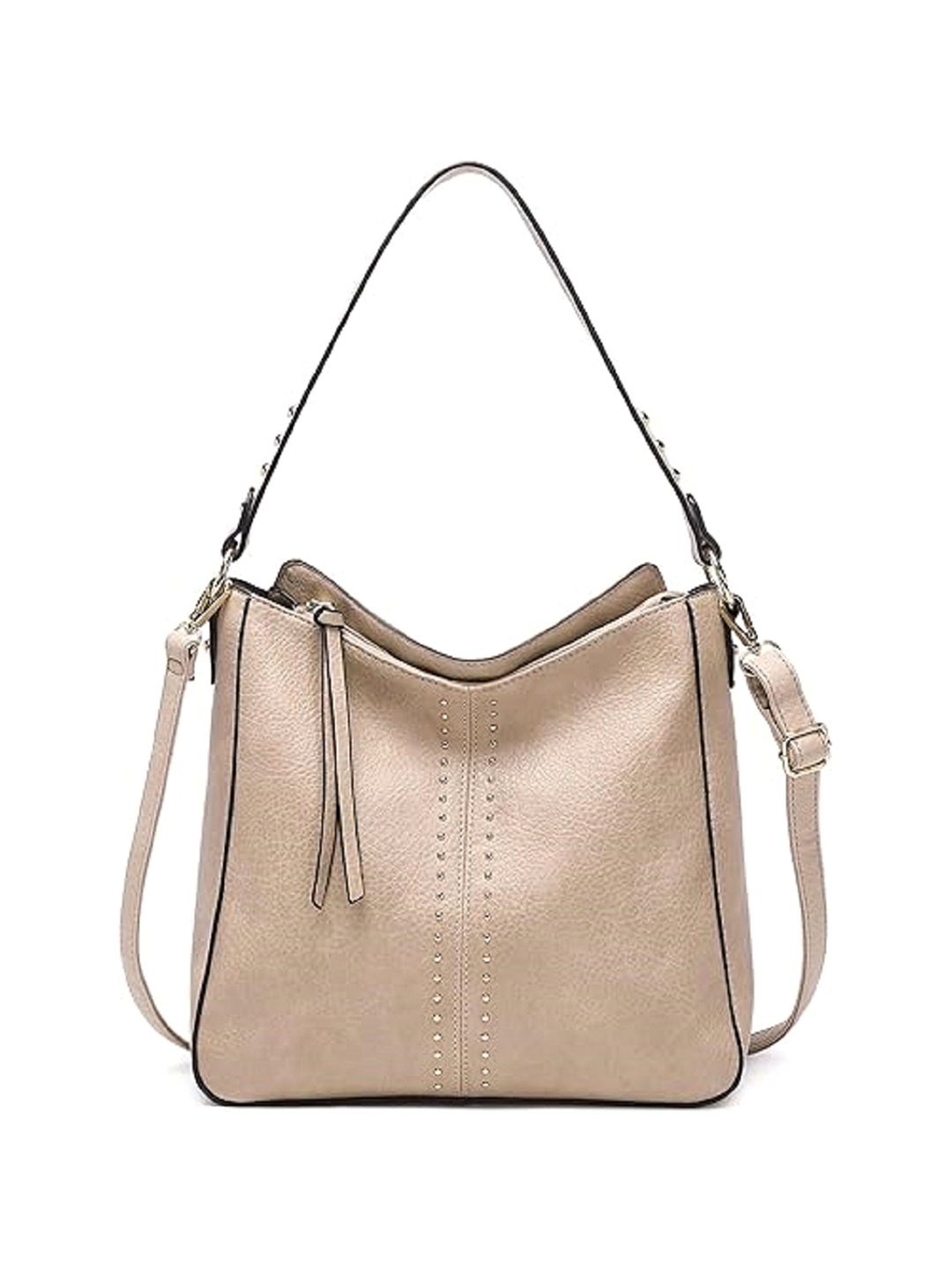 

Lychee bags Embellished PU Bucket Shoulder Bag, Cream