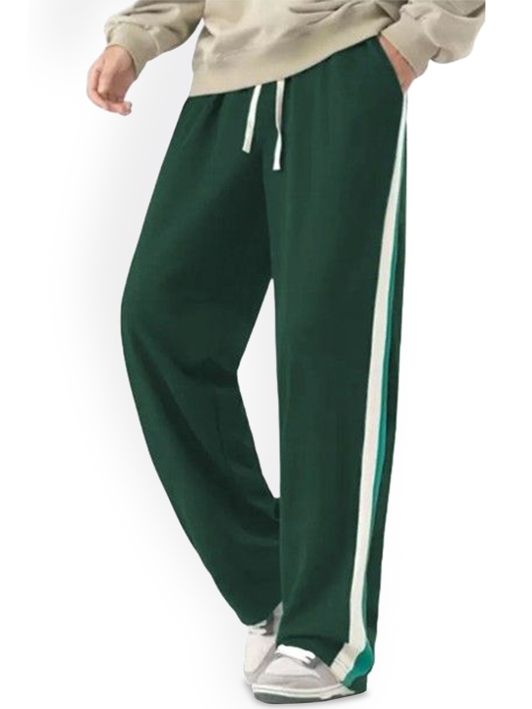 

MASCARI Men Colourblocked Mid-Rise Track Pant, Green