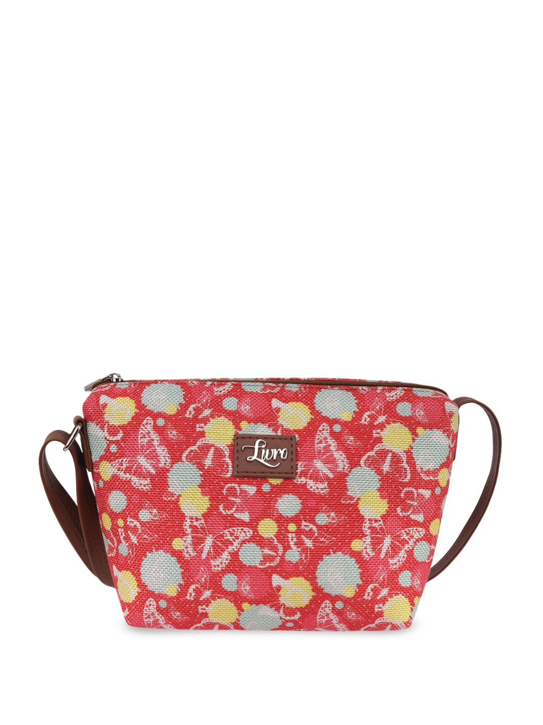 

LIVRO Floral Structured Sling Bag, Brown