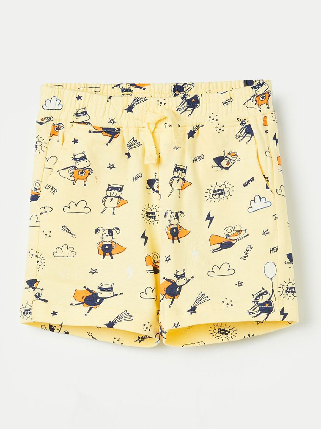 

Juniors by Lifestyle Boys Printed Pure Cotton Mid - Rise Shorts, Yellow