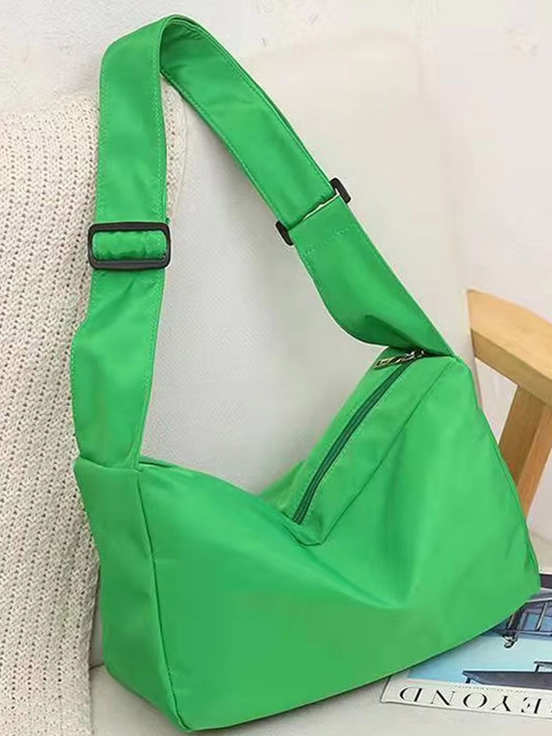

StyleCast Oversized Bucket Hobo Bag with Tasselled, Green