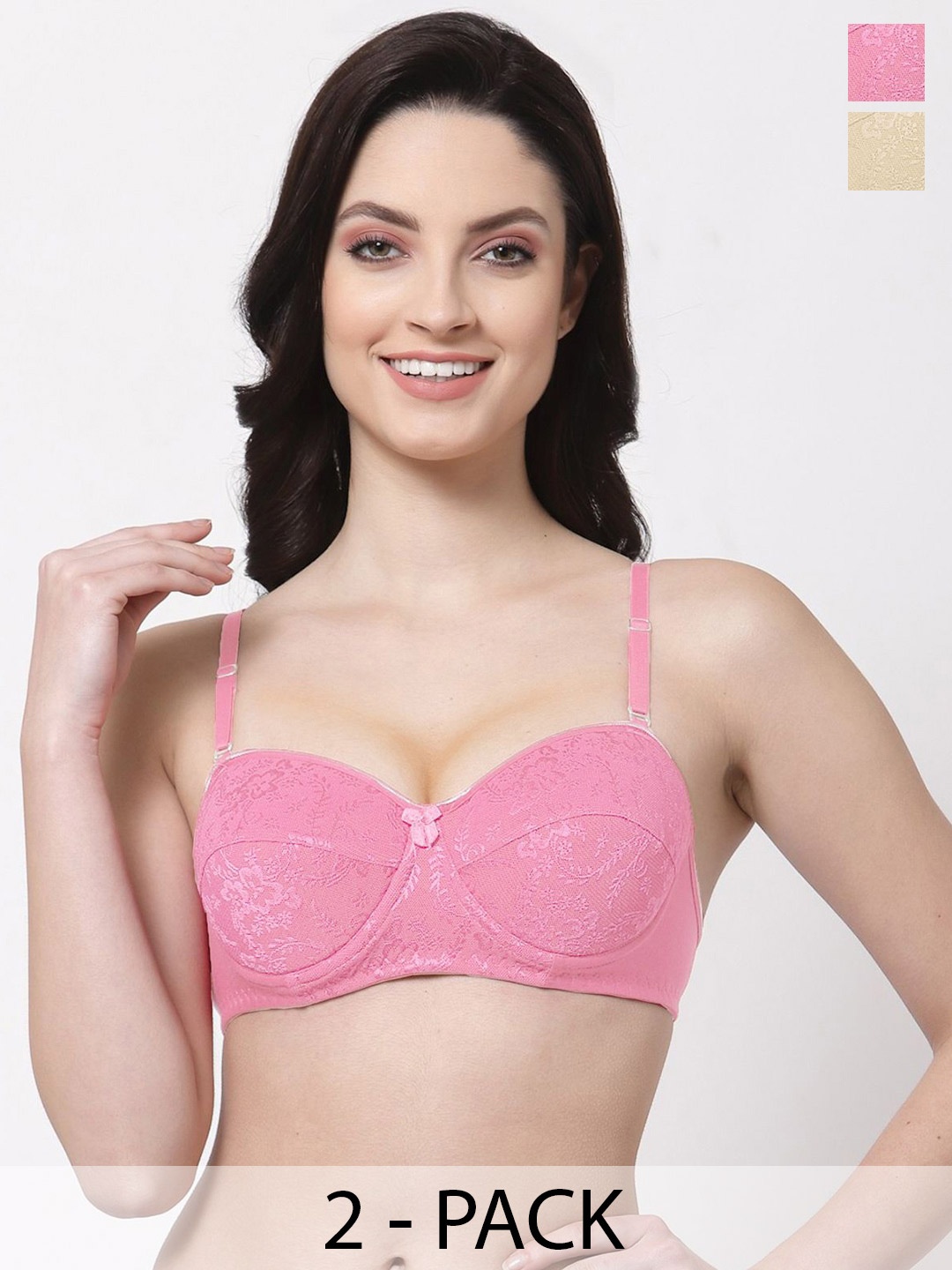 

SHYAM SONS FLAIR Bralette Bra Full Coverage Lightly Padded, Beige
