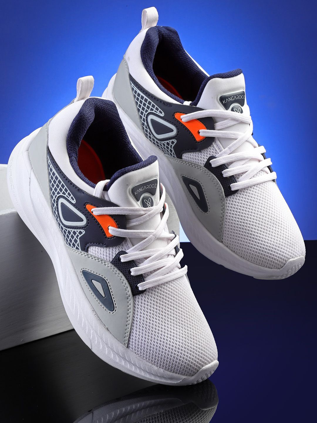 

KANGAROOZ Men Mesh Running Non-Marking Shoes, White
