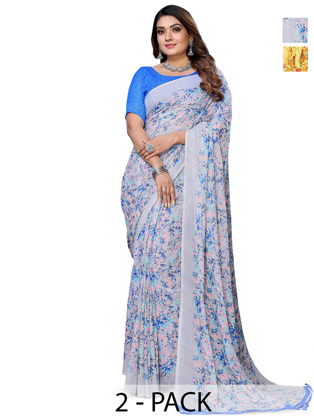 

Moda Rapido Floral Poly Georgette Saree, Yellow