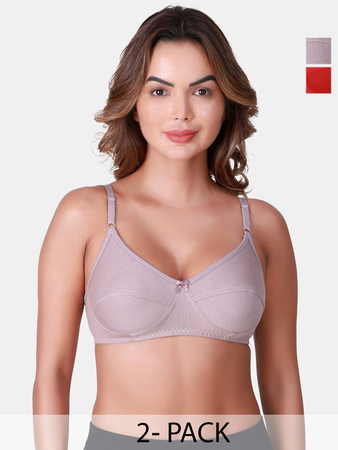 

SKDREAMS Full Coverage Bra pack of 2, Red