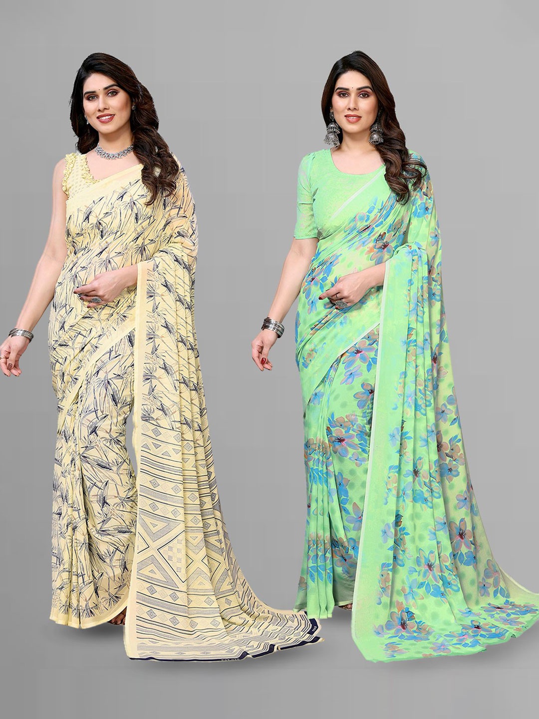 

Moda Rapido Floral Poly Georgette Saree, Yellow