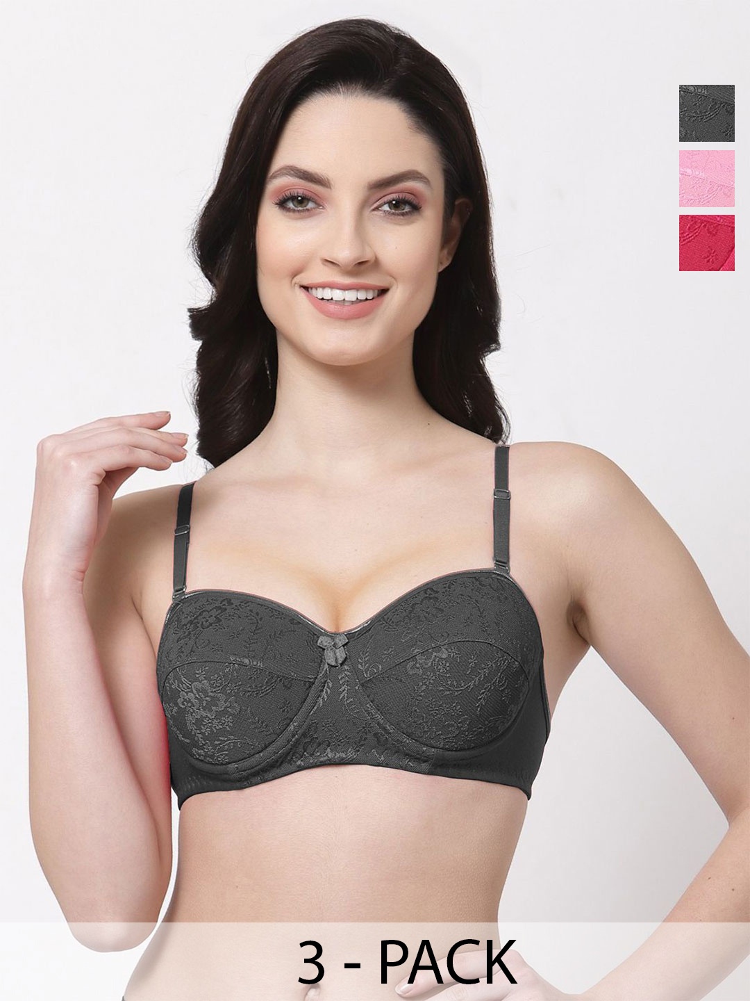 

SHYAM SONS FLAIR Bralette Bra Full Coverage Lightly Padded, Pink