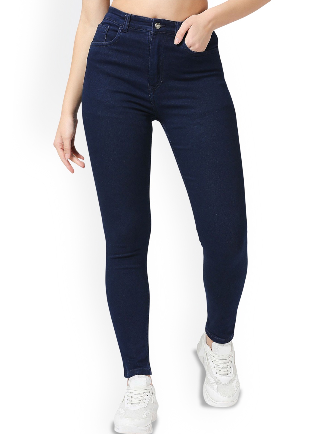 

CEFALU Women Comfort Skinny Fit Stretchable Jeans, Navy blue