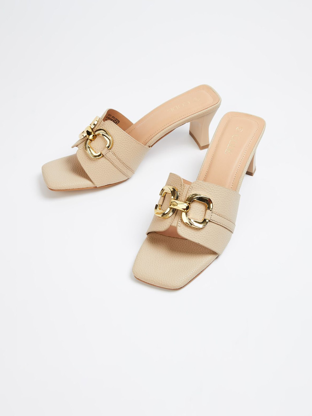 

CODE by Lifestyle Women Embellished Slim Heeled Sandals, Beige