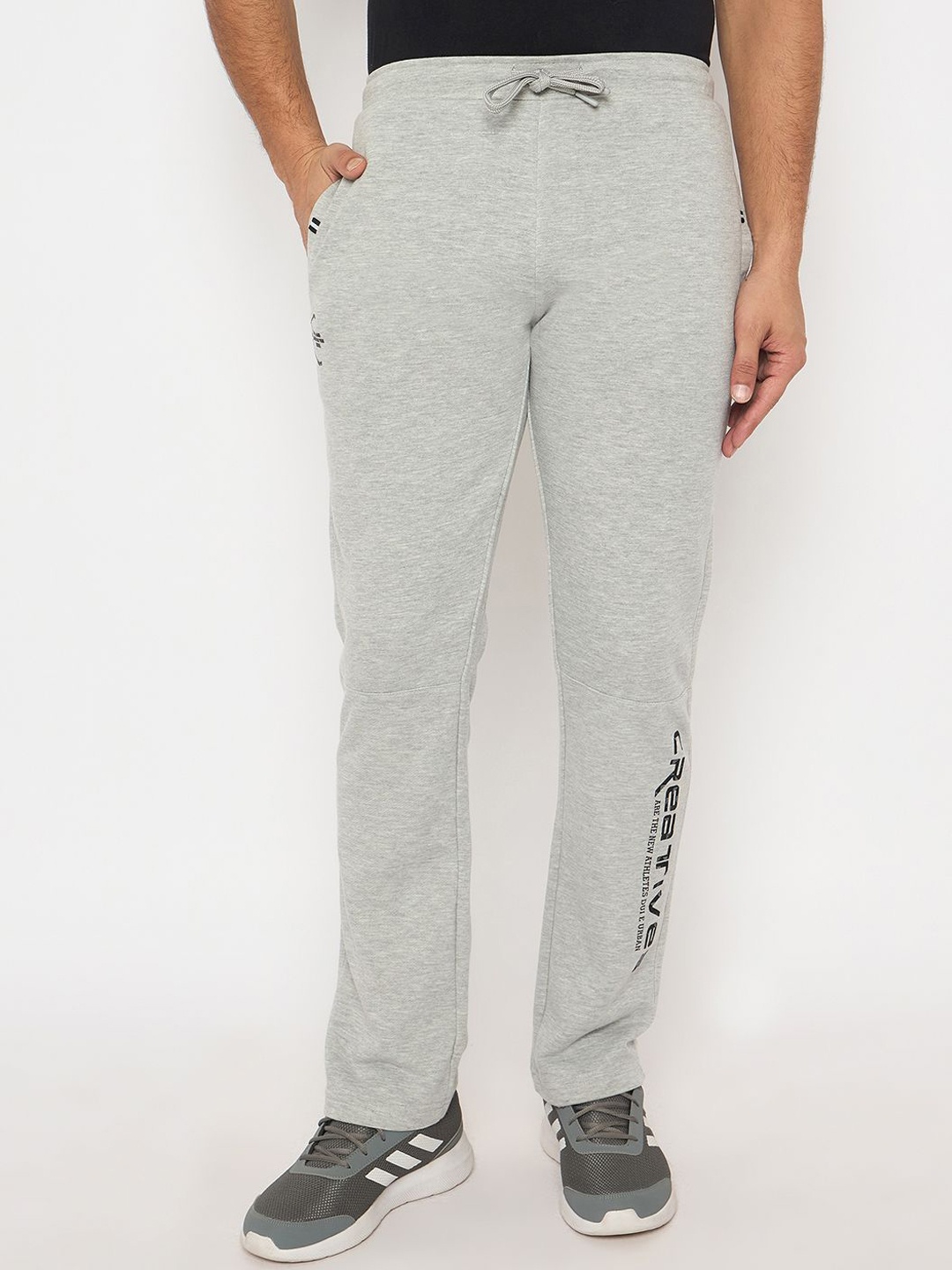 

Duke Men Mid Rise Cotton Track Pants, Grey