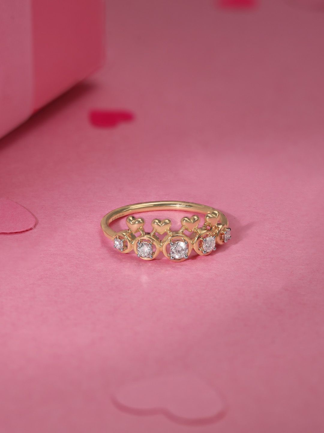 

Mia by Tanishq Women Heart Shine Diamond & Gold Ring, Yellow