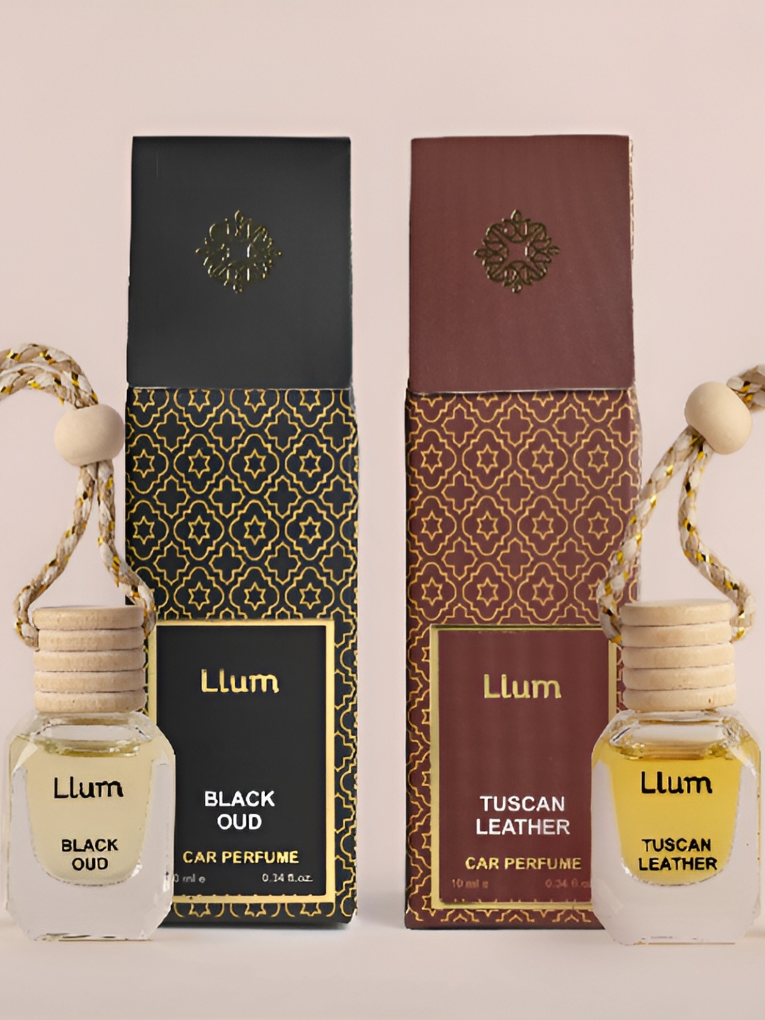 

LLUM Black & Brown Oud & Tuscan Leather Fragrance Car Air Freshener