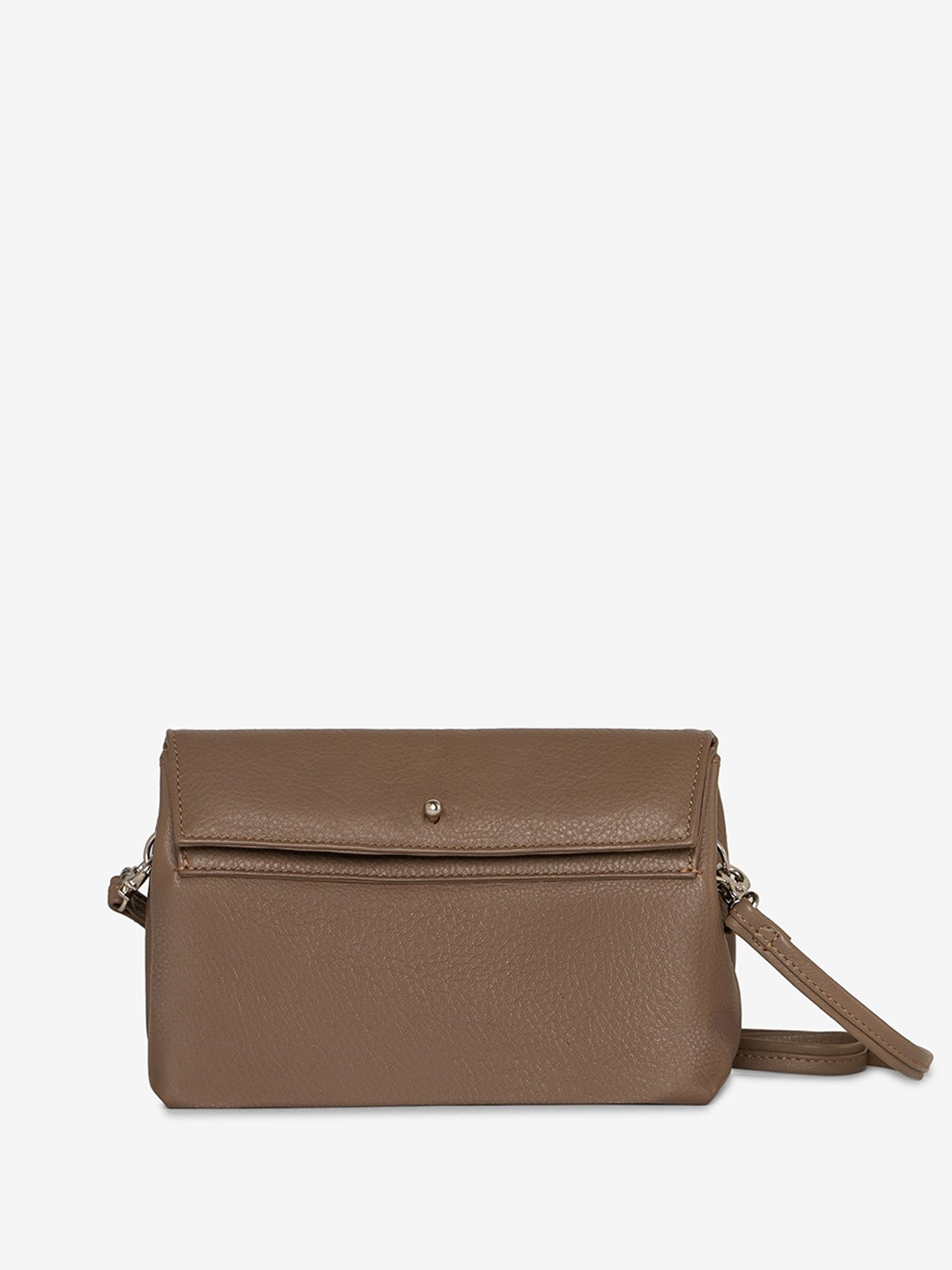 

KELBY HUSTON Textured Leather Structured Sling Bag, Beige