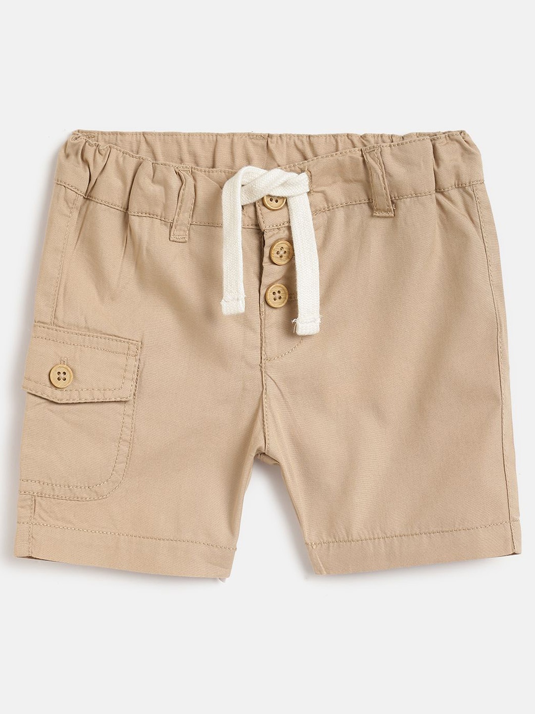 

Chicco Boys Regular Fit Mid-Rise Cotton Cargo Shorts, Beige