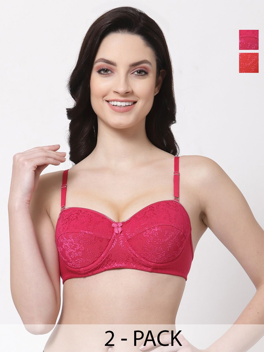 

SHYAM SONS FLAIR Bralette Bra Full Coverage Lightly Padded, Red