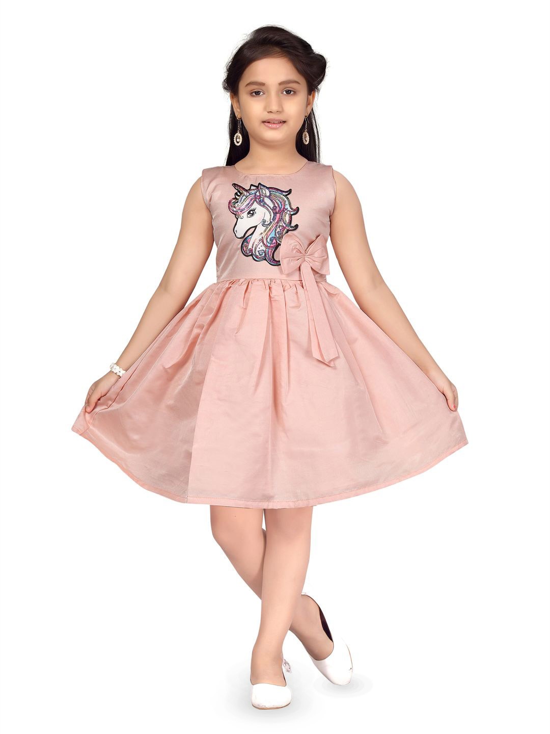 

BAESD Floral Fit & Flare Dress, Peach
