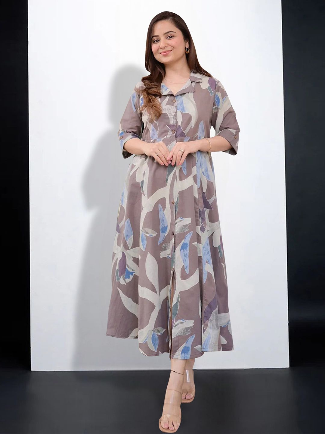 

MISS AYSE Floral Print Applique Fit & Flare Dress, Multi
