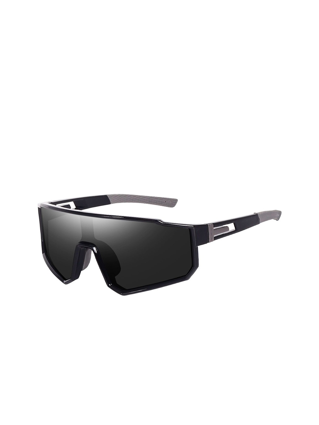 

Dervin Unisex Shield Sunglasses with UV Protected Lens, Black