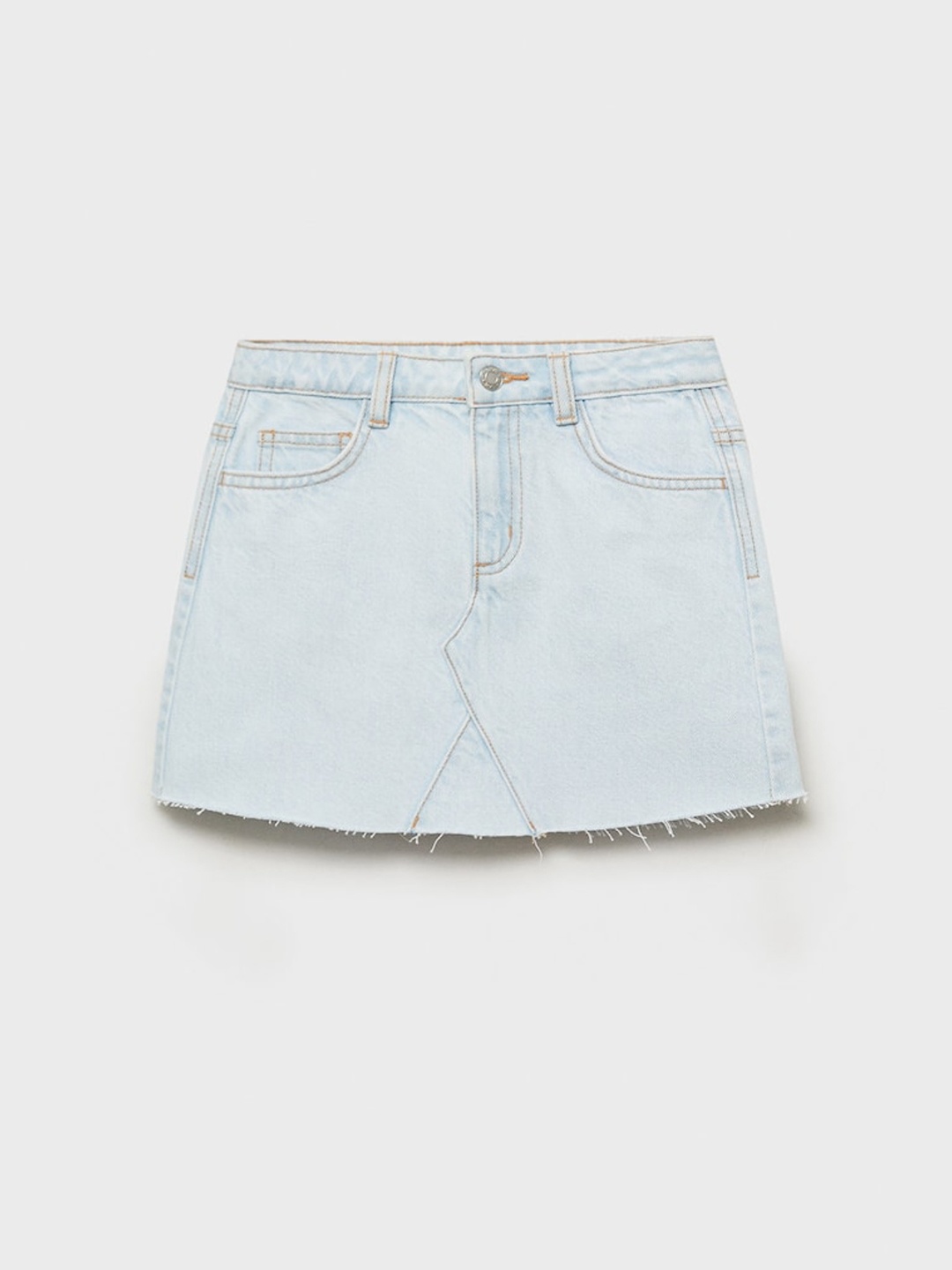 

Mango Kids Girls Washed Pure Cotton A-Line Mini Denim Skirt, Blue