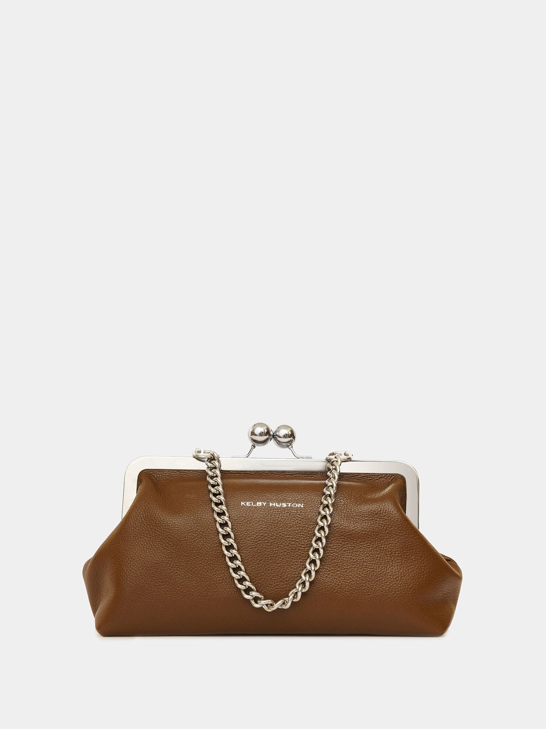 

KELBY HUSTON Textured Leather Swagger Handheld Bag, Brown