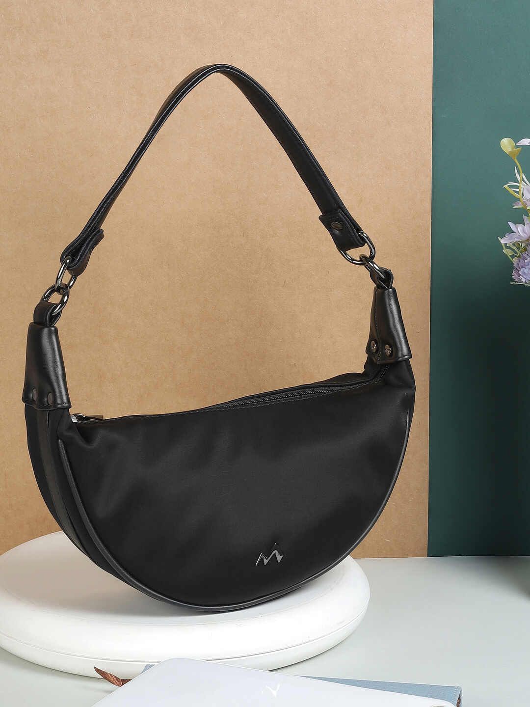 

Metro Colourblocked Oversized Structured Sling Bag, Black