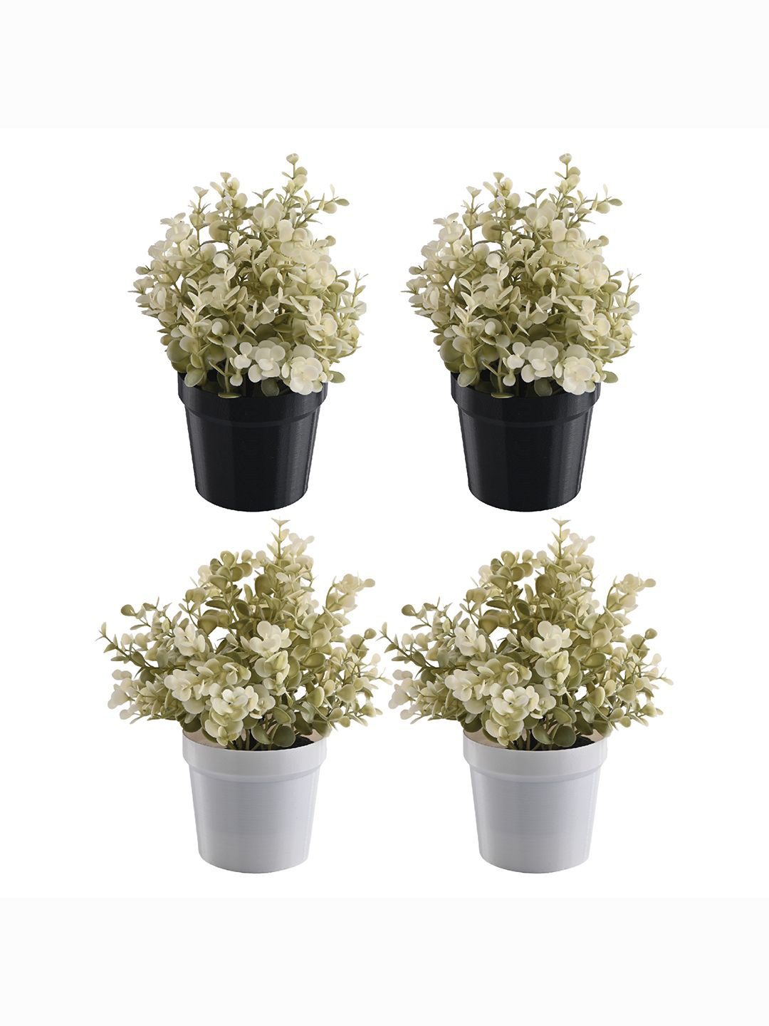 

Kuber Industries Black & Green 4 Pieces Artificial Plant