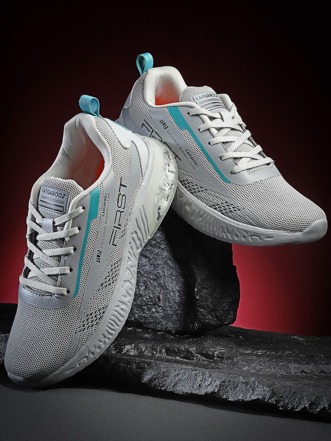 

KANGAROOZ Men Mesh Running Abzorb Sports Shoes, Grey