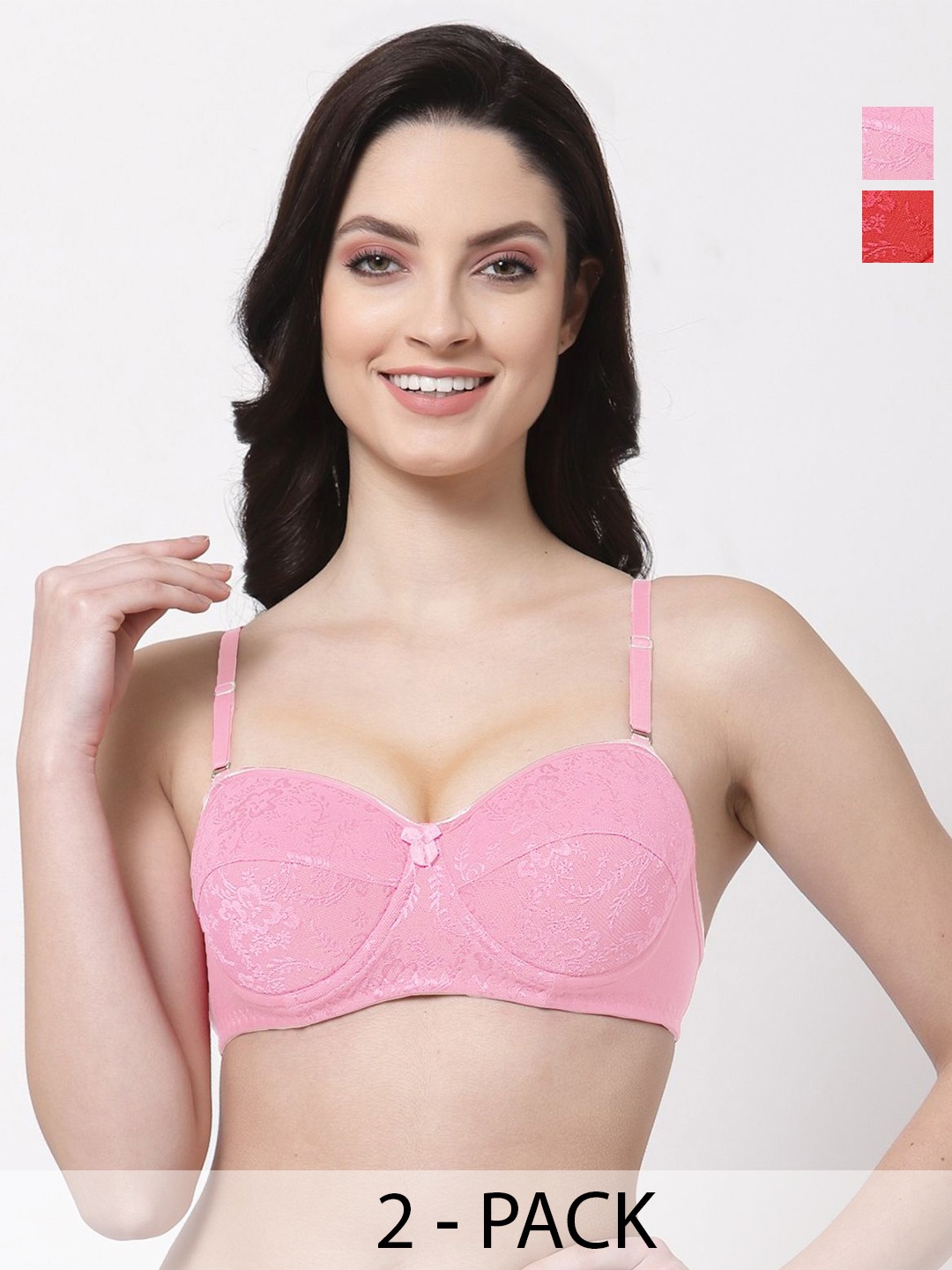 

SHYAM SONS FLAIR Bralette Bra Full Coverage Lightly Padded, Red