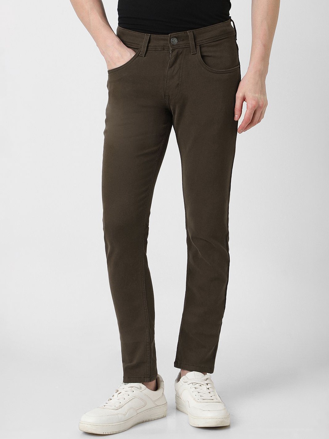 

Peter England Casuals Men Slim Fit Jeans, Brown