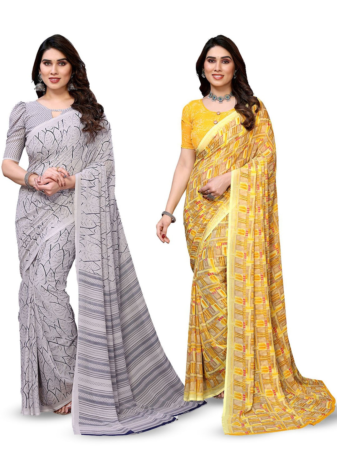 

Moda Rapido Poly Georgette Saree, Grey