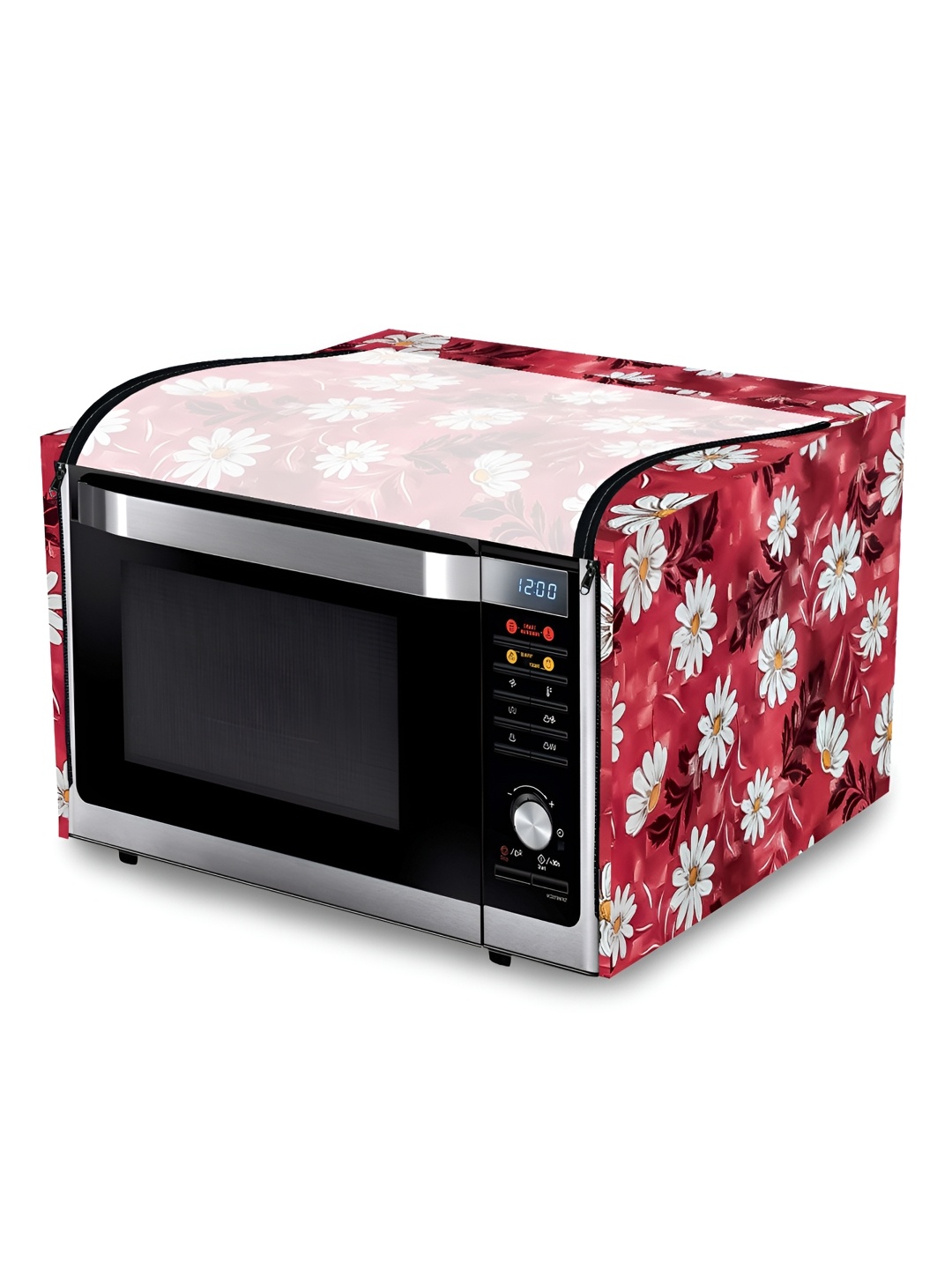 

KANUSHI INDUSTRIES Red & White Printed Waterproof Microwave Cover