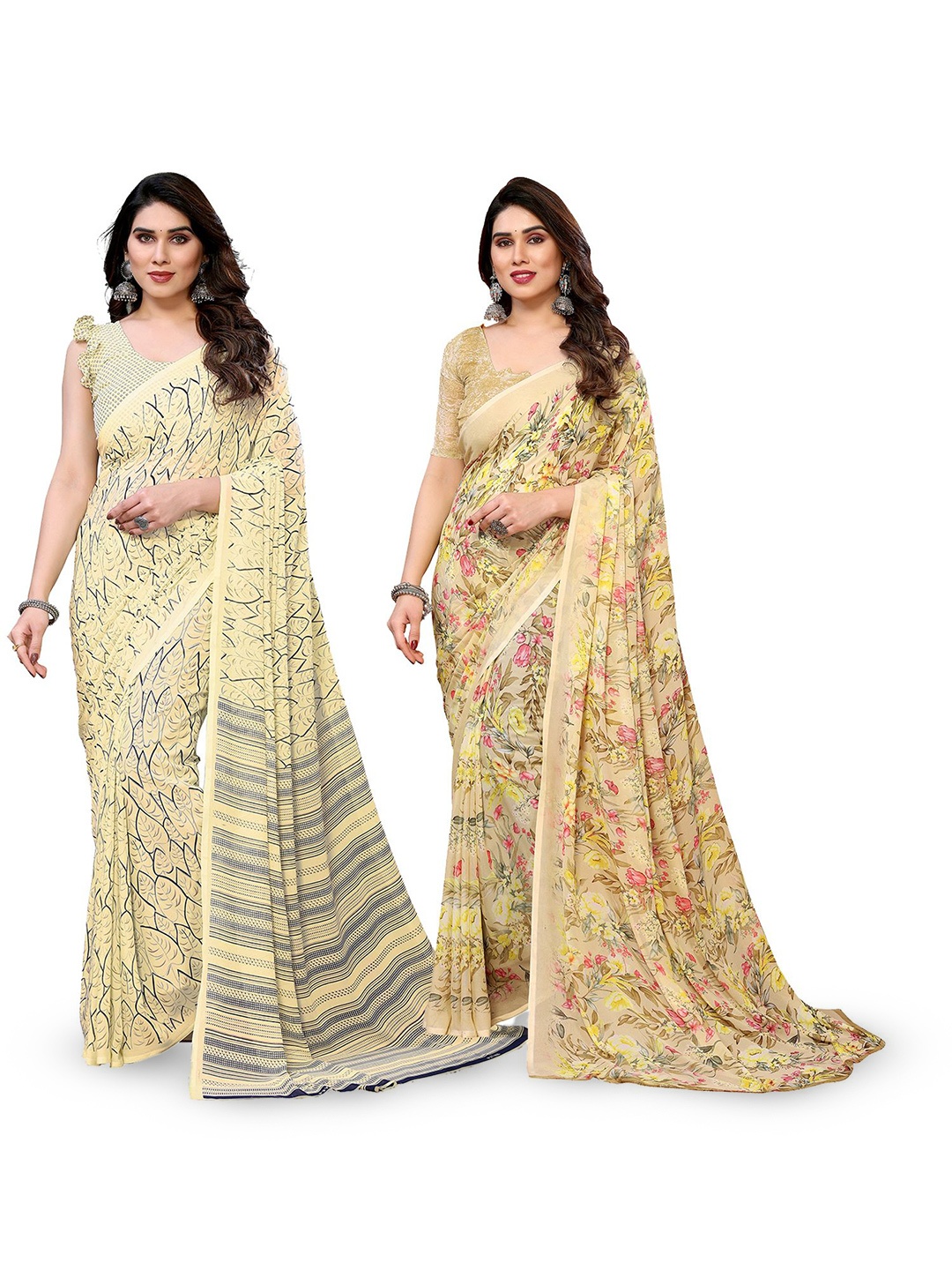 

Moda Rapido Floral Poly Georgette Saree, Yellow
