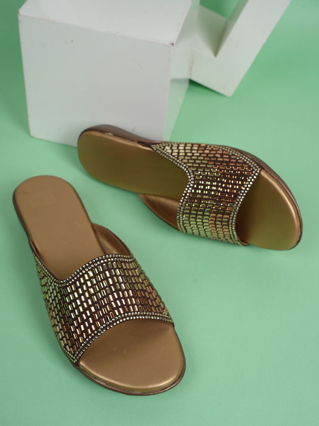 

Style Shoes Women Open Toe Flats, Copper